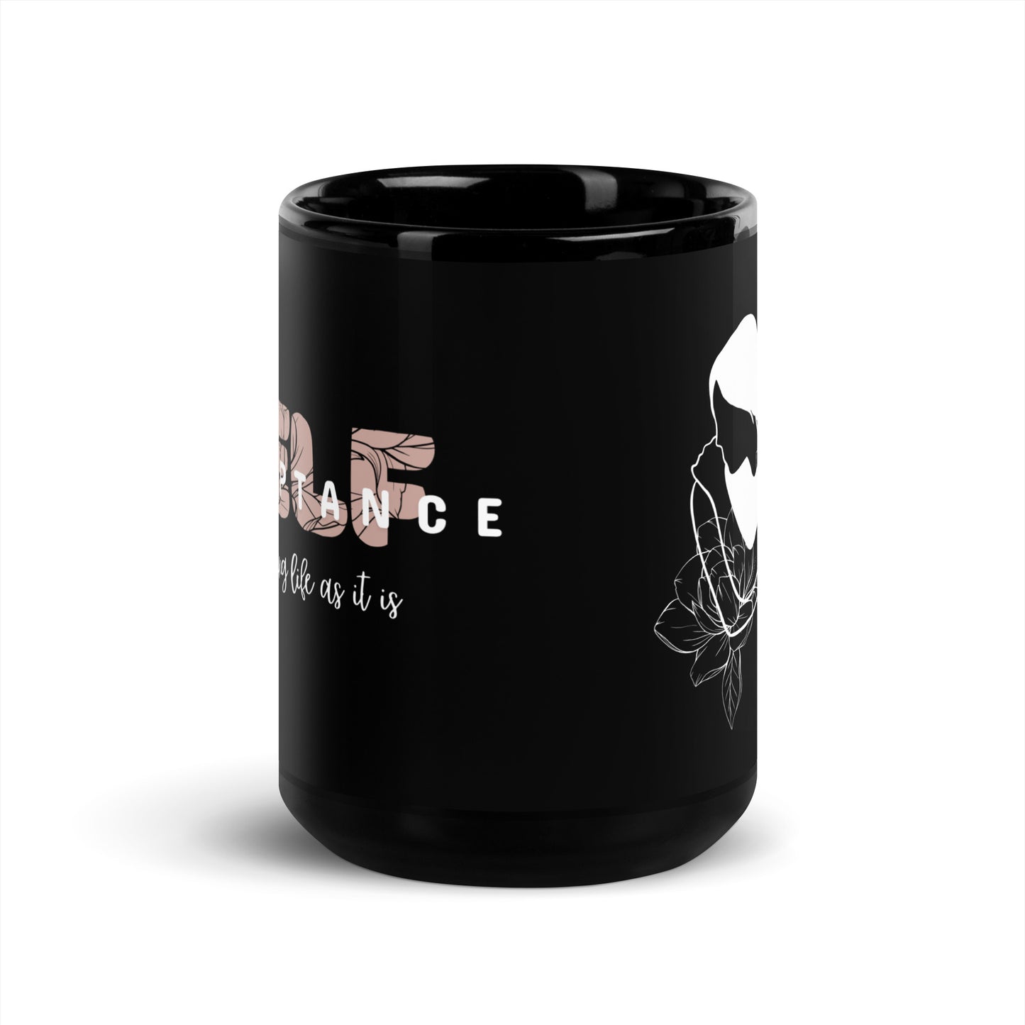 Inspirational Ceramic Mug with Glossy Finish, Uplifting Gift Idea, Motivational 'Self Acceptance'