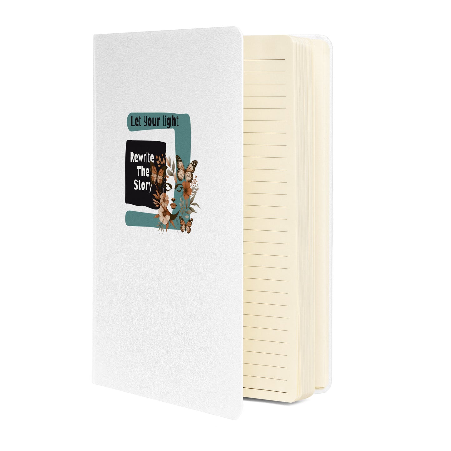 Inspirational Hardcover Notebook with Elastic Closure 'Rewrite The Story'
