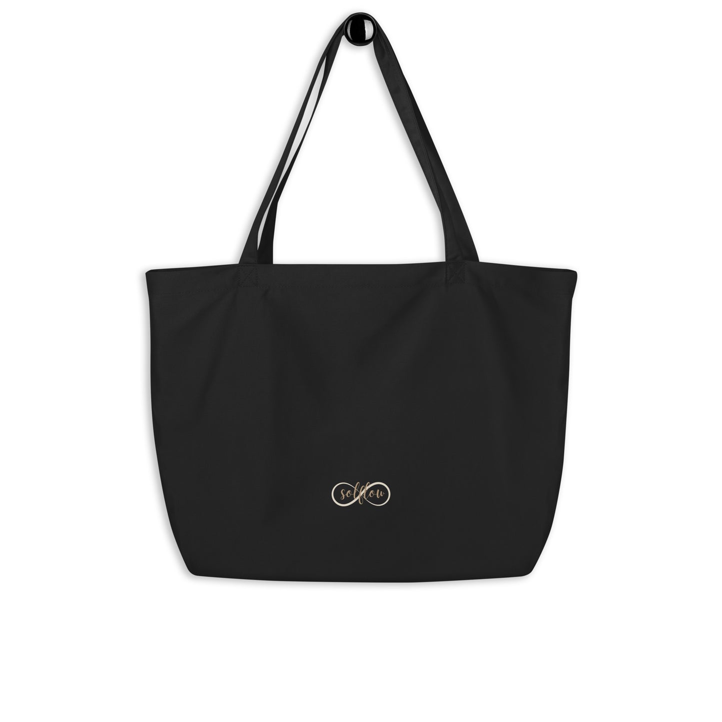 EcoTote LARGE Organic Cotton Bag - Reusable, Sustainable Shopping Tote, Eco-Friendly 'Meditation - Transformation'