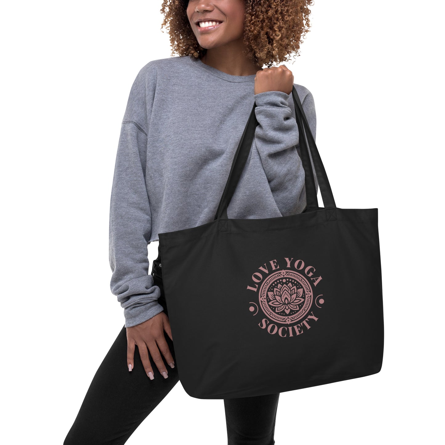 EcoTote Organic Cotton Bag - Reusable, Sustainable Shopping Tote, Eco-Friendly 'Love Yoga'