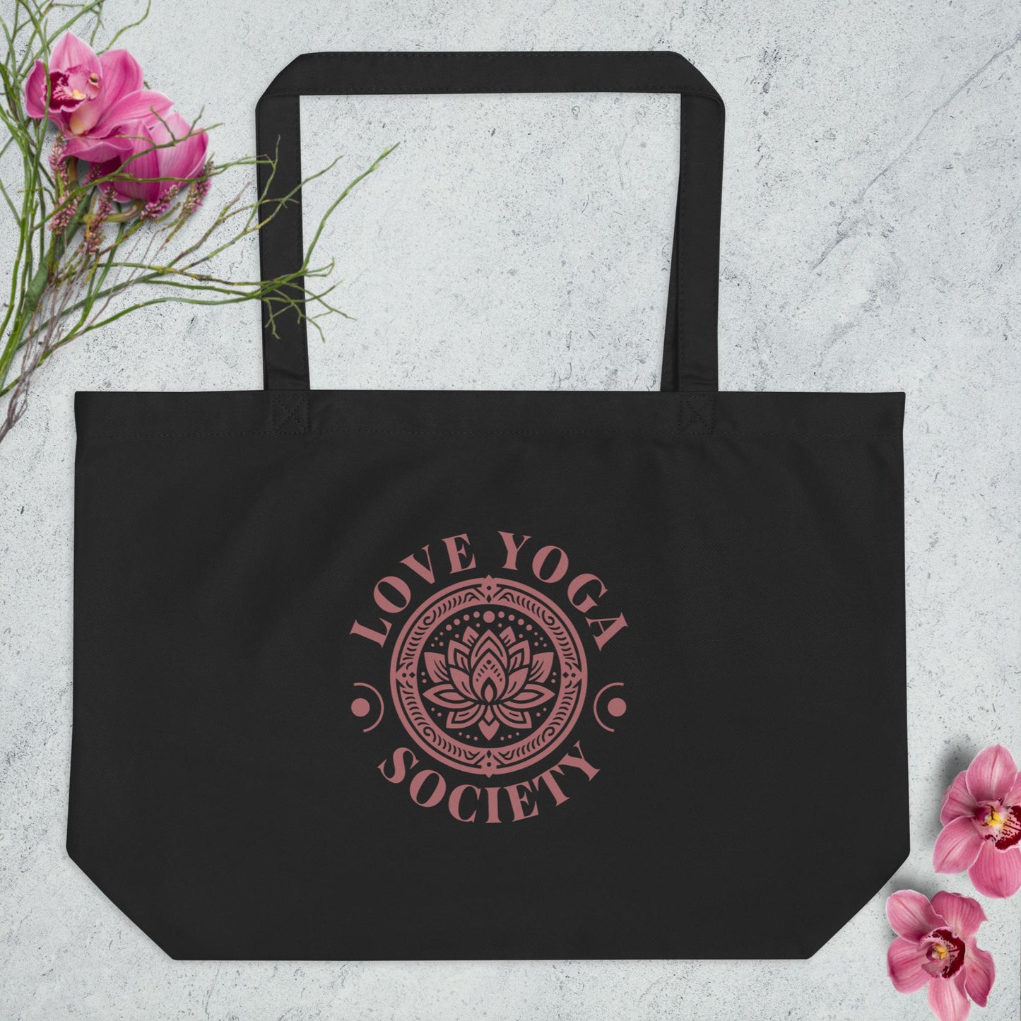 EcoTote Organic Cotton Bag - Reusable, Sustainable Shopping Tote, Eco-Friendly 'Love Yoga'