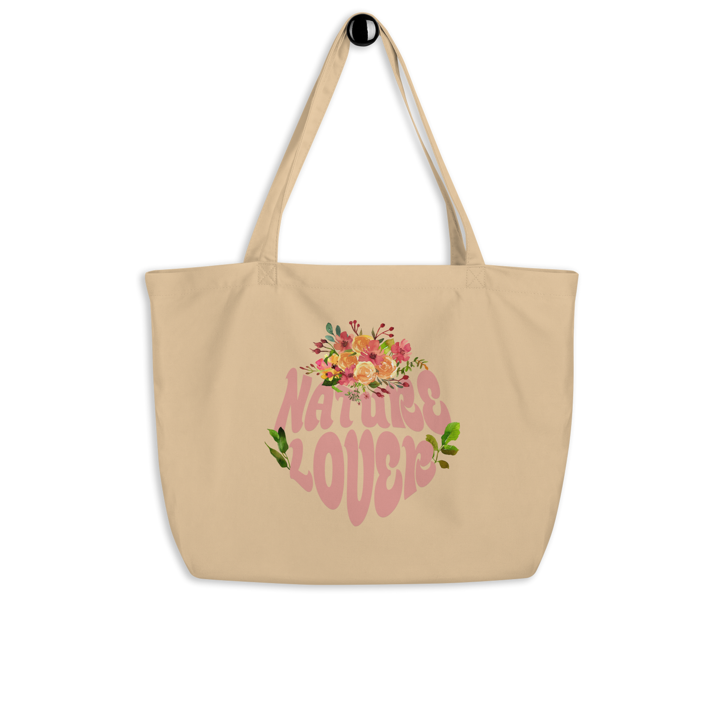 EcoTote Organic Cotton Bag LARGE - Reusable, Sustainable Shopping Tote, Eco-Friendly 'Nature Lover'