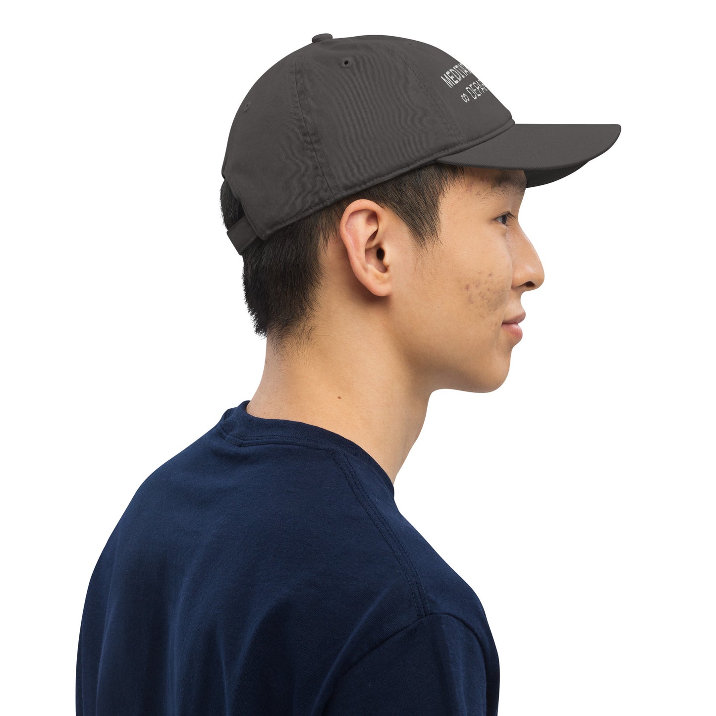 Organic Cotton Minimalist Hat - Eco-Friendly Sustainable Cap 'Meditation Club Department'