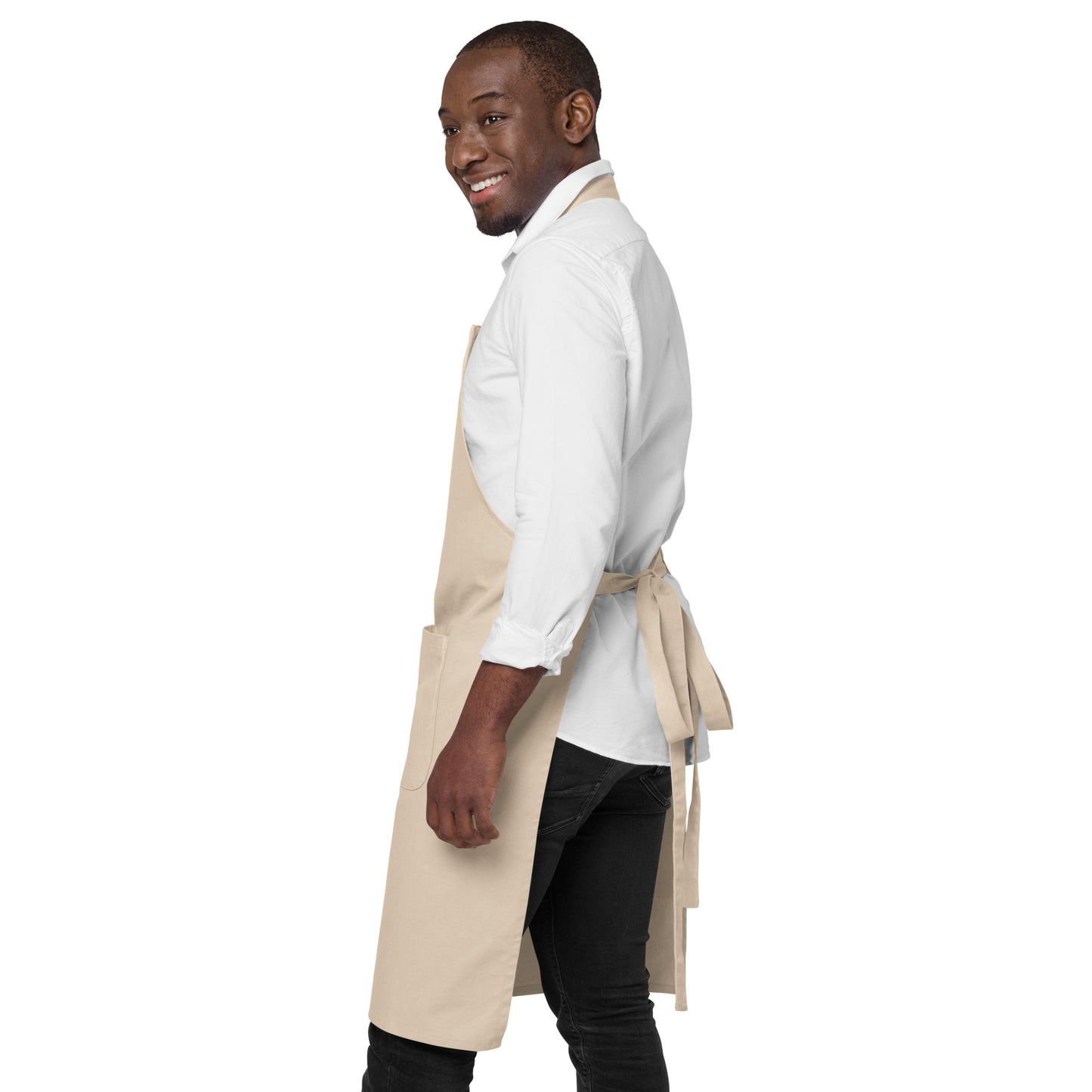 Organic Cotton Apron with Adjustable Straps and Front Pocket - Minimalist Eco-Friendly 'Blossom Out'