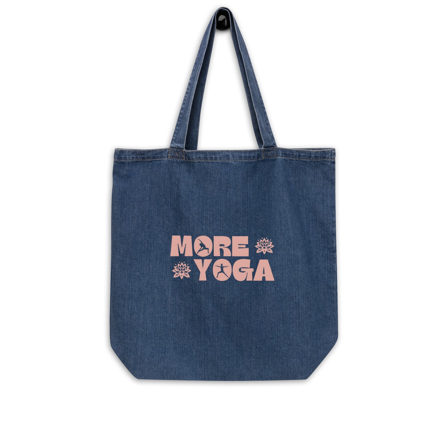 Denim EcoTote Organic Cotton Bag - Reusable, Sustainable Shopping Tote, Eco-Friendly 'More Yoga'