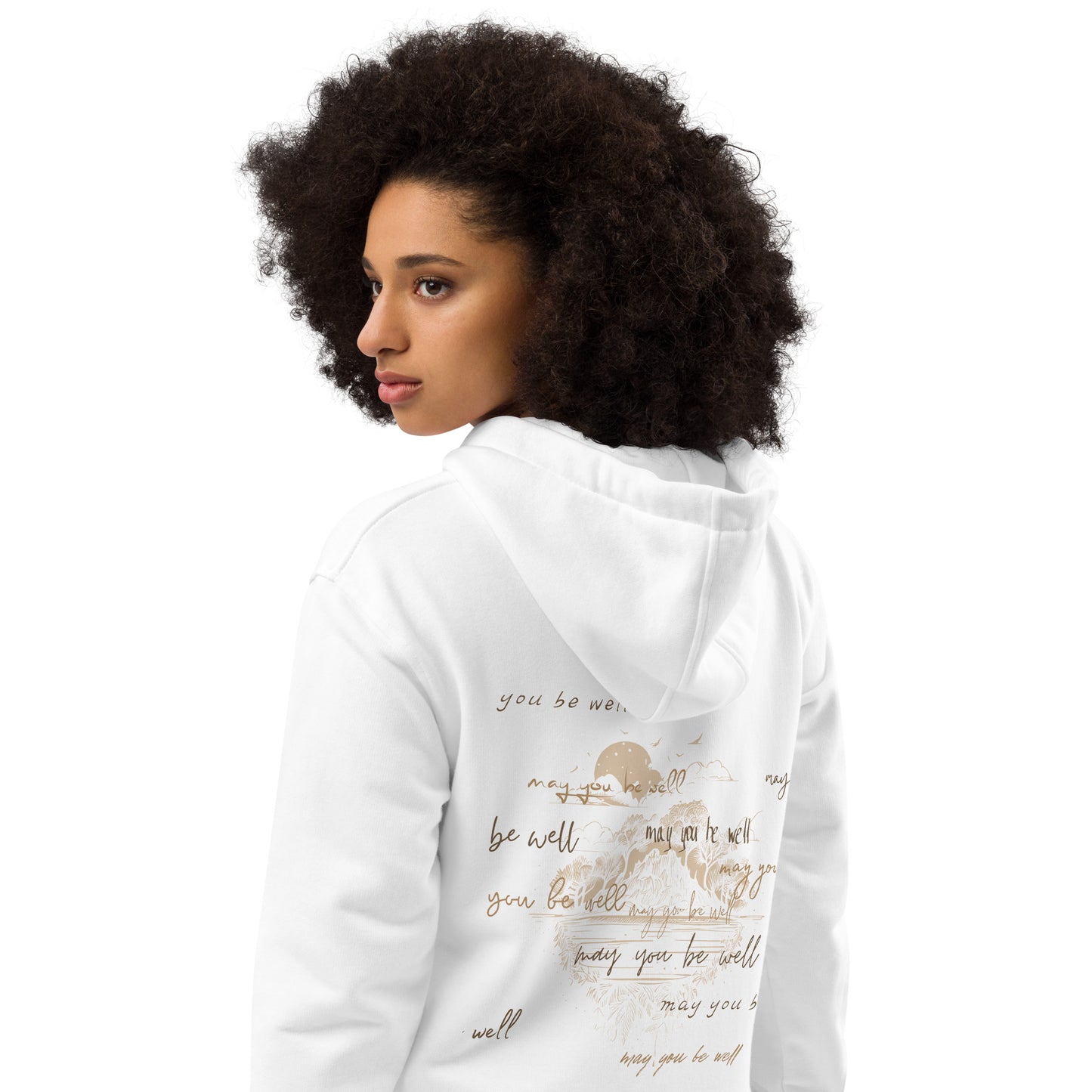 Organic Cotton Hoodie - Eco-Friendly, Soft, Sustainable 'Metta Wishes'