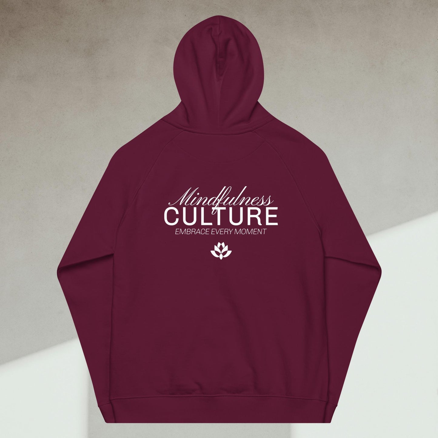 Organic Cotton Raglan Hoodie - Eco-Friendly, Soft, Sustainable 'Mindfulness Culture'