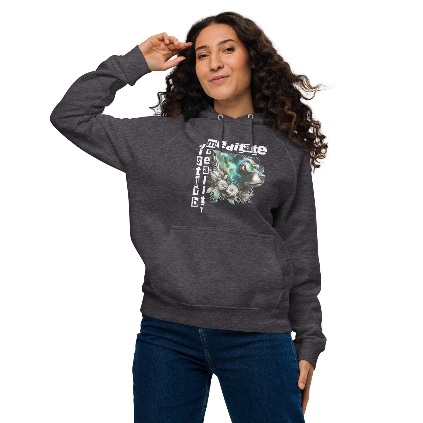 Organic Cotton Raglan Hoodie - Eco-Friendly, Soft, Sustainable 'Disturb Reality'