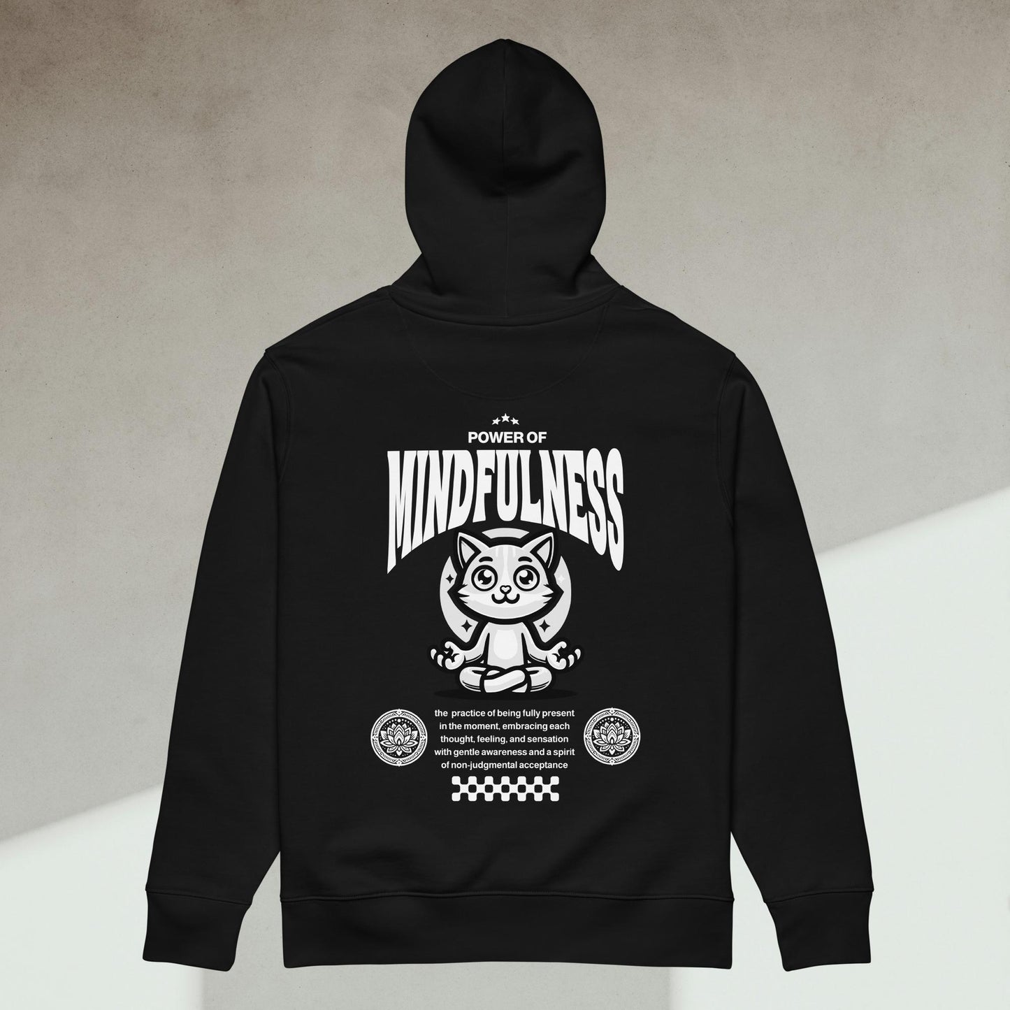 Organic Cotton Hoodie - Eco-Friendly, Soft, Sustainable Hoodie 'Power of Mindfulness'