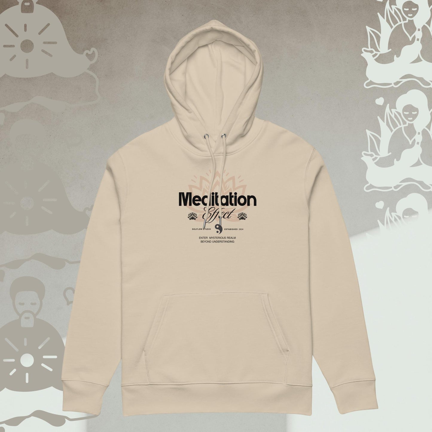 Organic Cotton Hoodie - Eco-Friendly, Soft, Sustainable Sweatshirt 'Meditation effect'