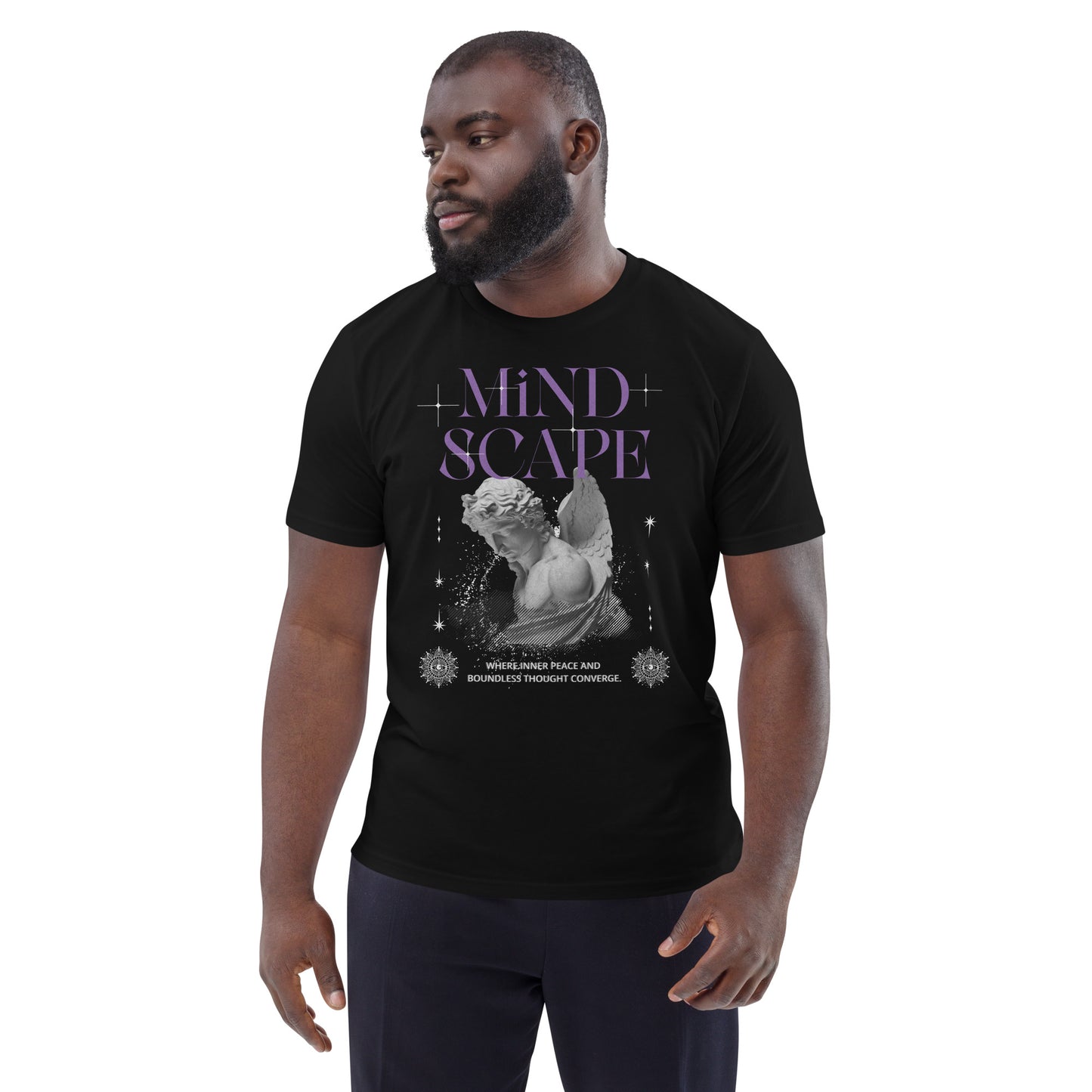 Unisex Organic Cotton T-Shirt - Eco-Friendly Minimalist Sustainable Tee 'Mindscape'