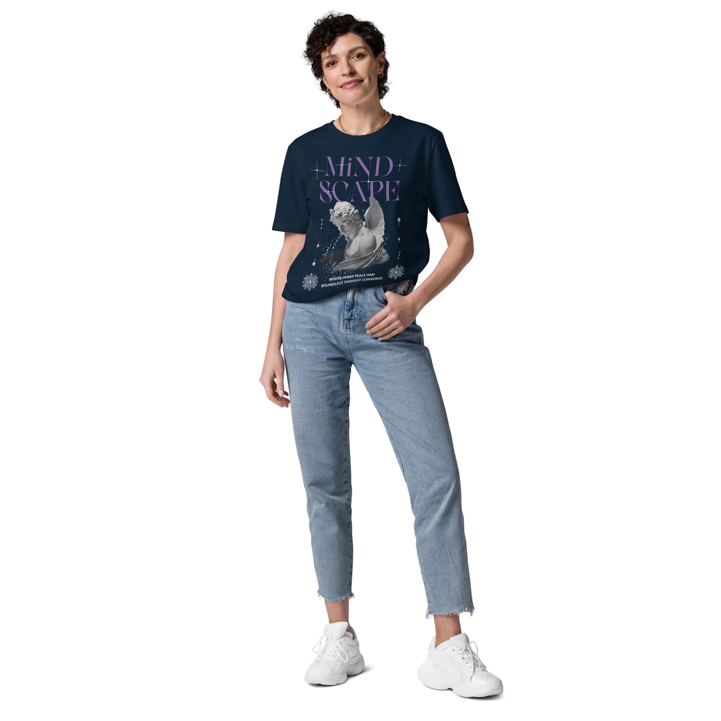 Unisex Organic Cotton T-Shirt - Eco-Friendly Minimalist Sustainable Tee 'Mindscape'