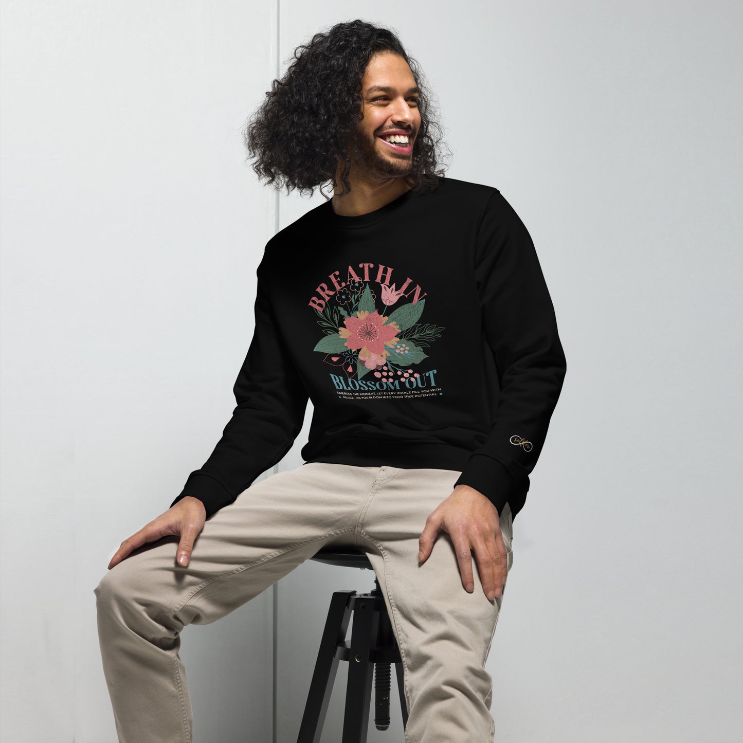 Unisex Organic Cotton Sweatshirt - Minimalist Eco-Friendly Sustainable Pullover 'Blossom Out'