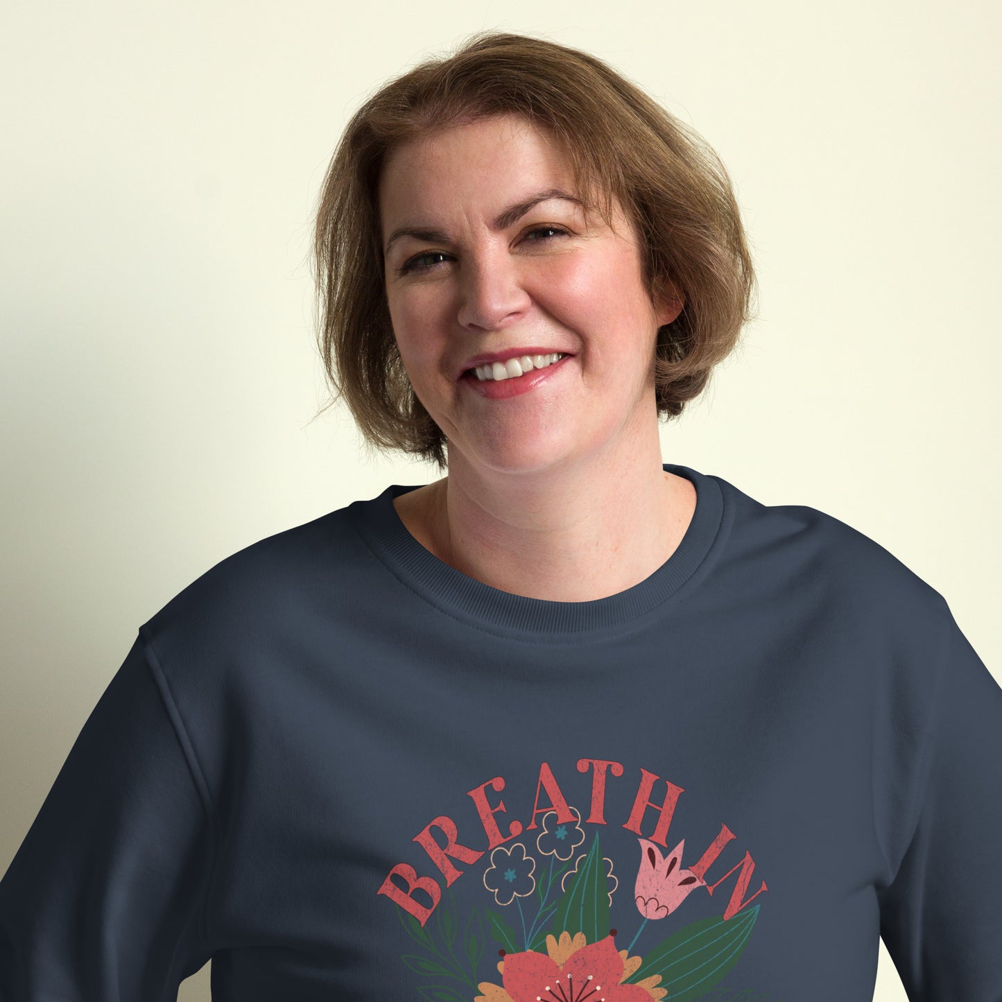Unisex Organic Cotton Sweatshirt - Minimalist Eco-Friendly Sustainable Pullover 'Blossom Out'
