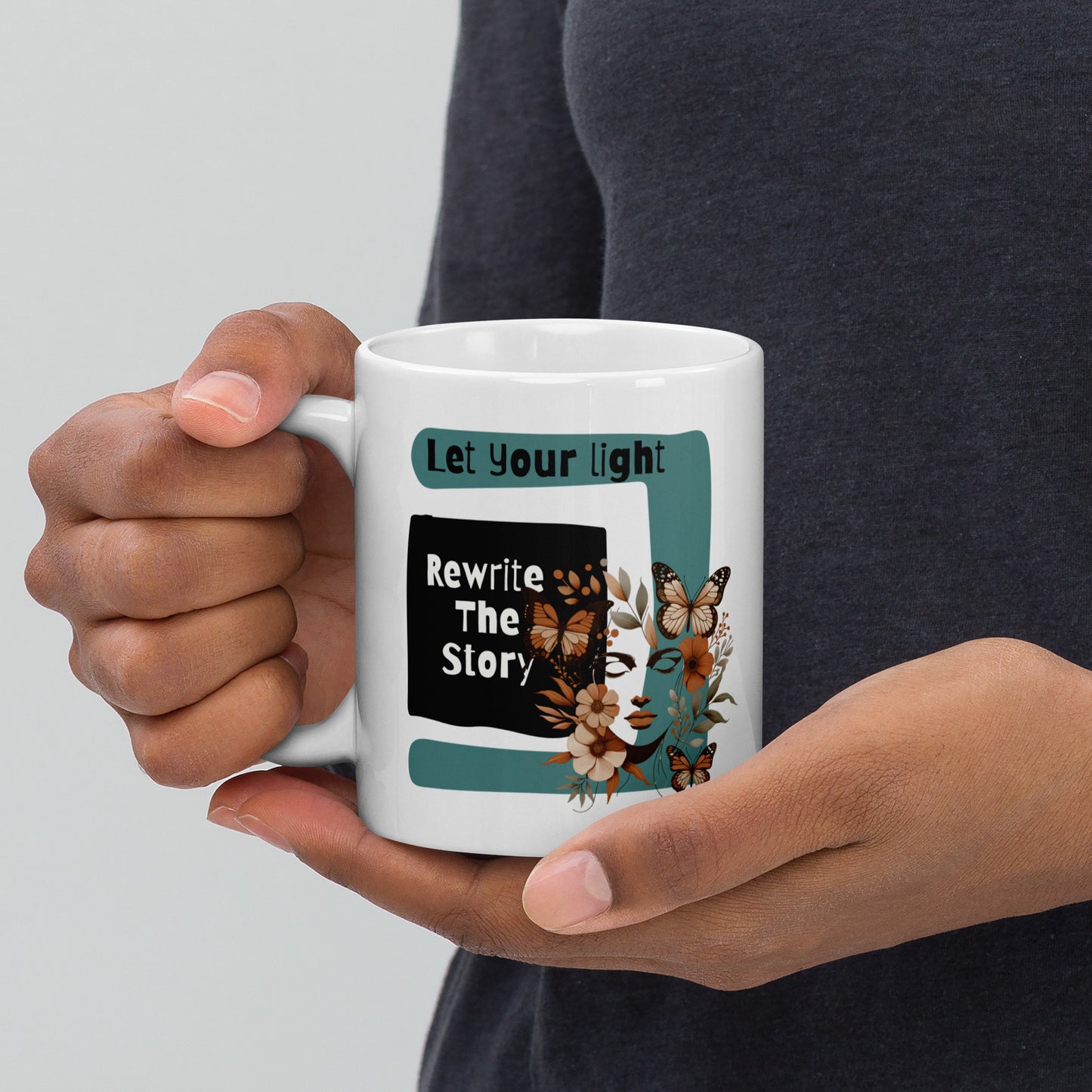 Inspirational Coffee Mug, Microwave & Dishwasher Safe – Perfect Gift 'Rewrite the Story'