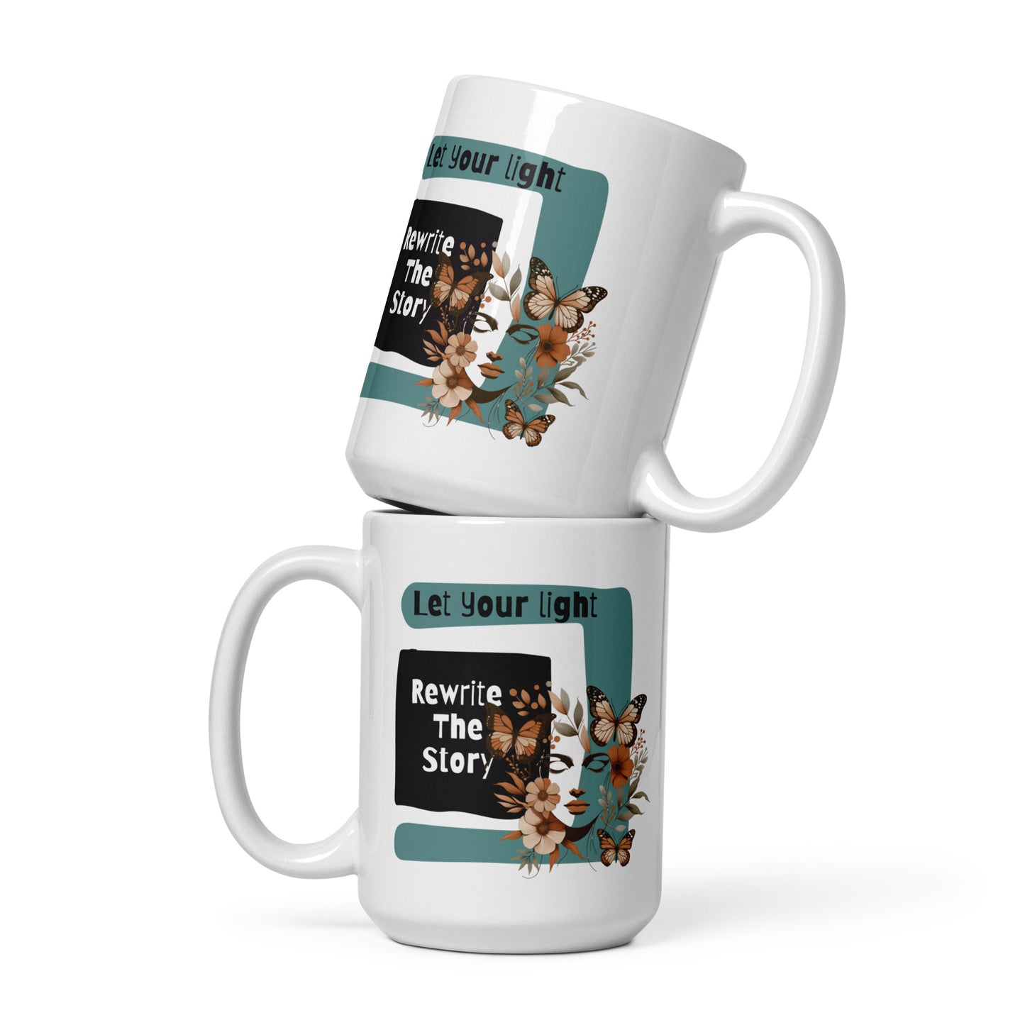 Inspirational Coffee Mug, Microwave & Dishwasher Safe – Perfect Gift 'Rewrite the Story'