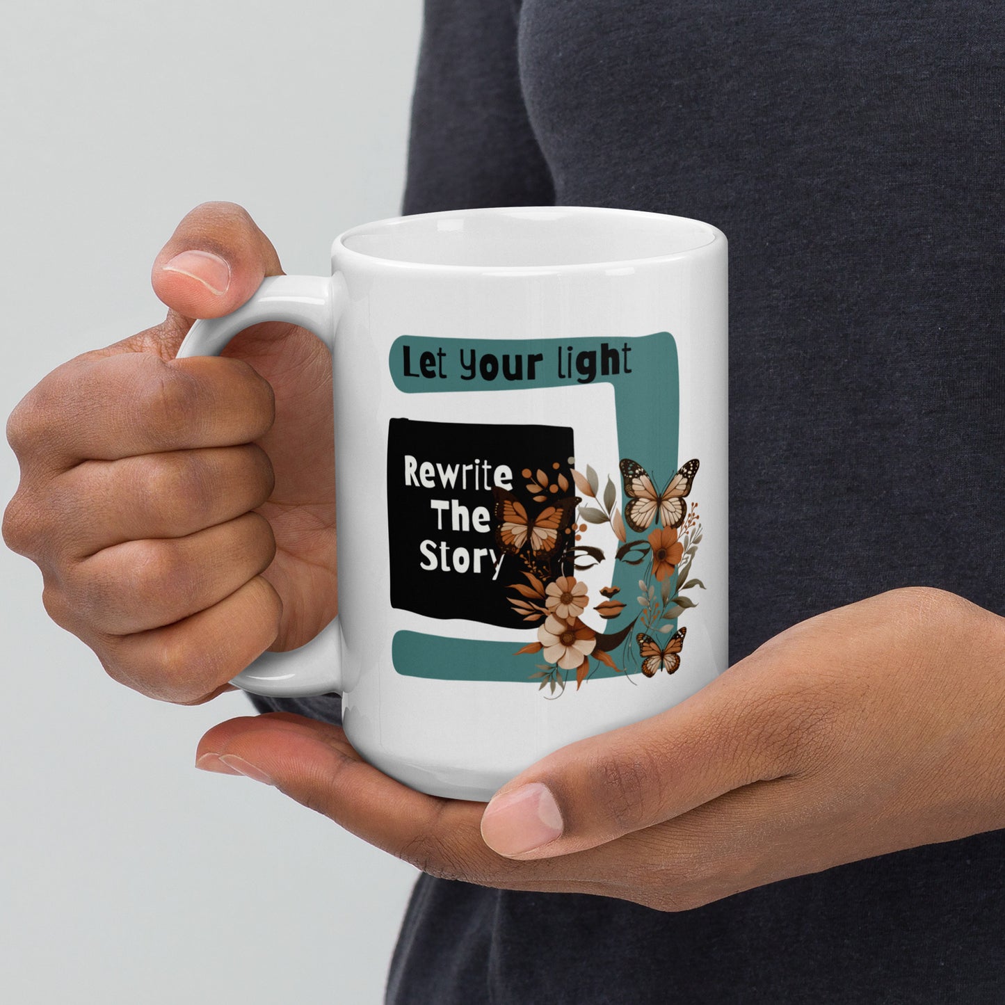 Inspirational Coffee Mug, Microwave & Dishwasher Safe – Perfect Gift 'Rewrite the Story'