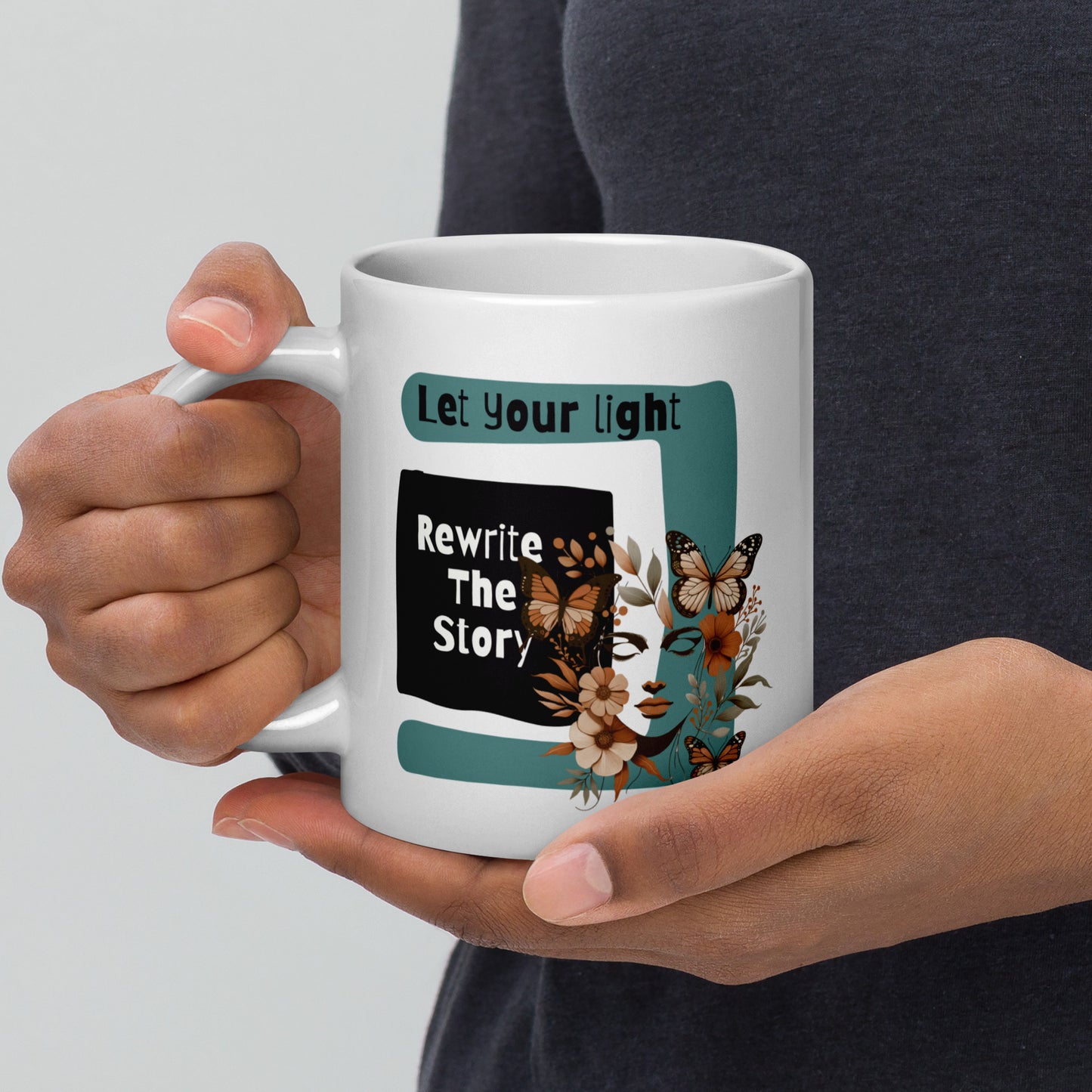 Inspirational Coffee Mug, Microwave & Dishwasher Safe – Perfect Gift 'Rewrite the Story'