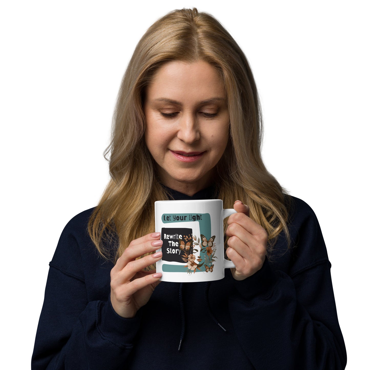 Inspirational Coffee Mug, Microwave & Dishwasher Safe – Perfect Gift 'Rewrite the Story'
