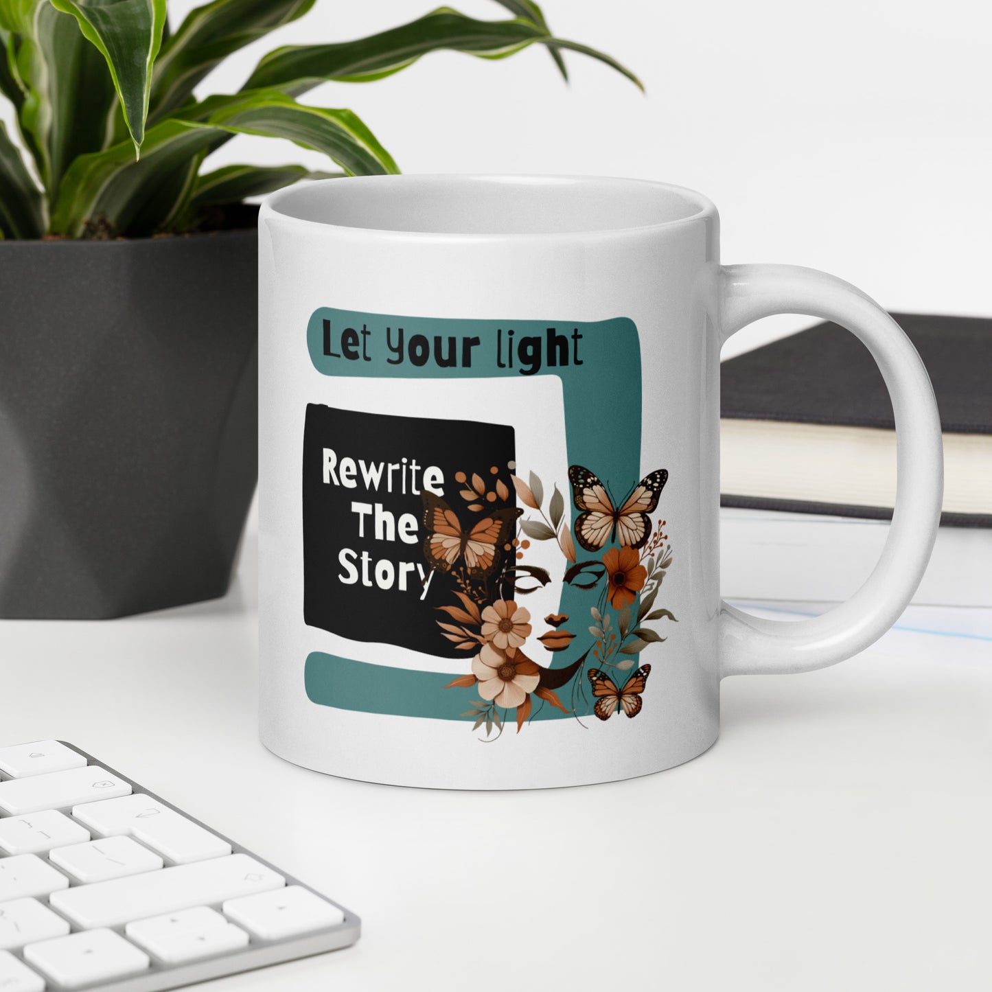 Inspirational Coffee Mug, Microwave & Dishwasher Safe – Perfect Gift 'Rewrite the Story'