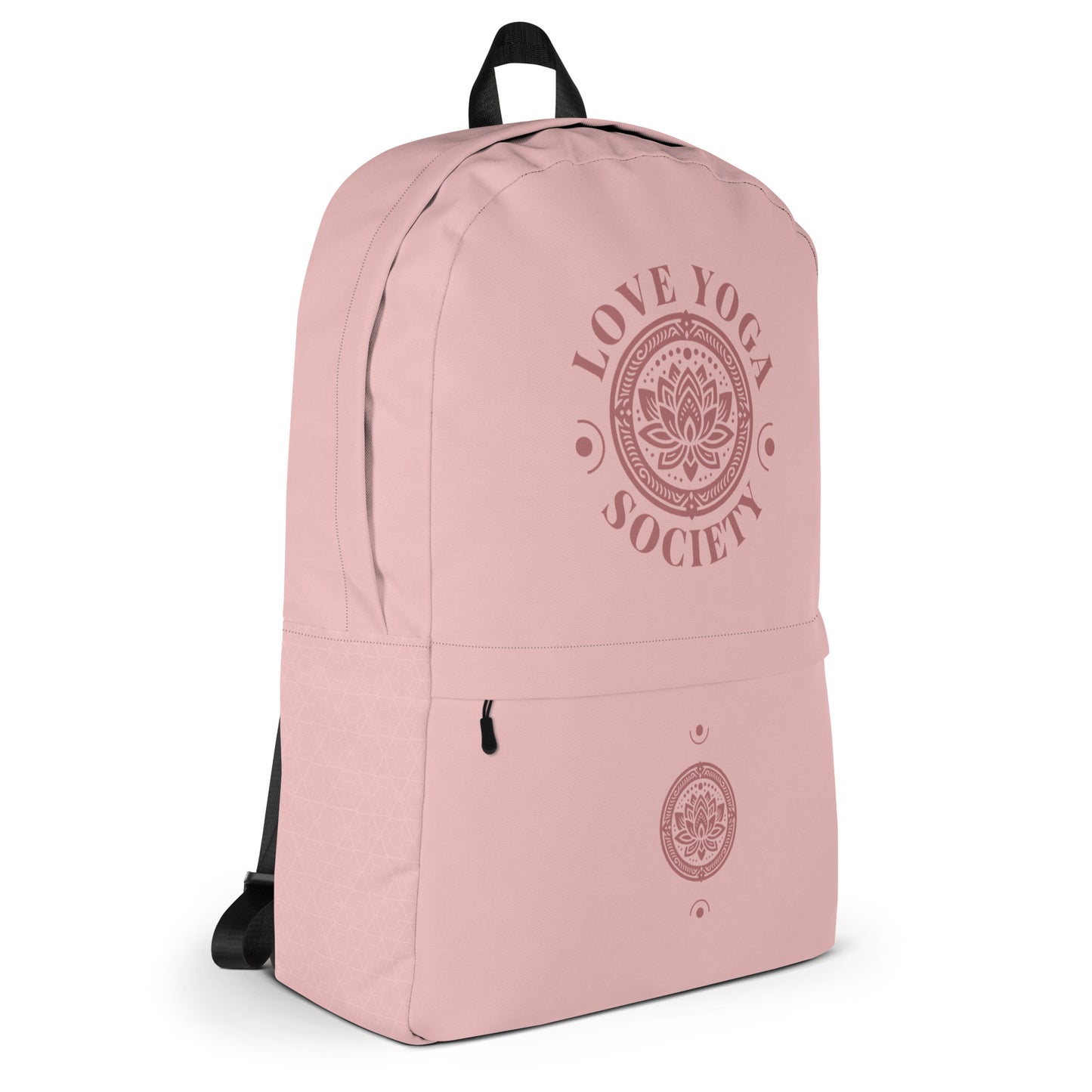 Water-Resistant Medium Backpack for Daily Use & Sports, Laptop Compartment & Multiple Pockets 'Love Yoga'