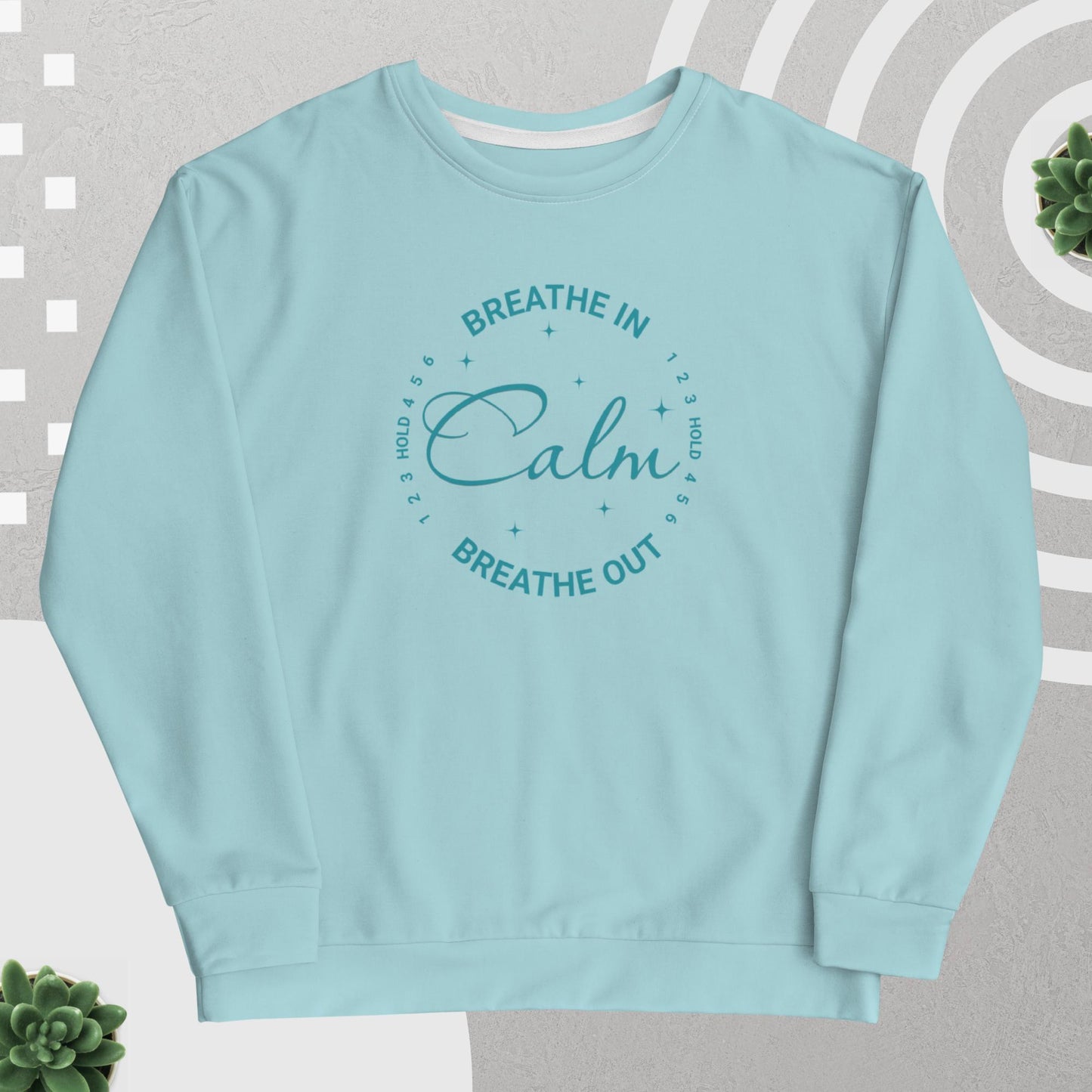 Unisex Raglan Sweatshirt - Eco-Friendly Recycled Fabric with Brushed Fleece 'Calm - Breathwork'