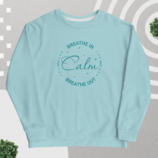 Unisex Raglan Sweatshirt - Eco-Friendly Recycled Fabric with Brushed Fleece 'Calm - Breathwork'