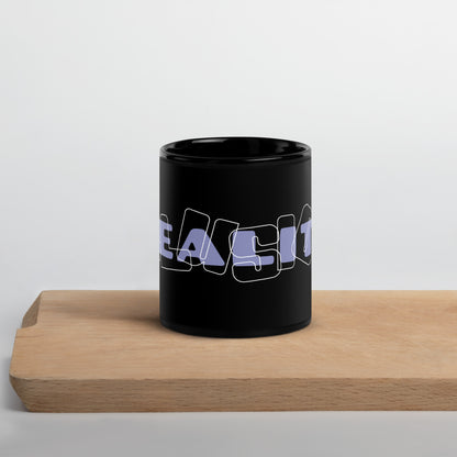 Inspirational Ceramic Mug with Black, Glossy Finish 'Reality - Illusion'