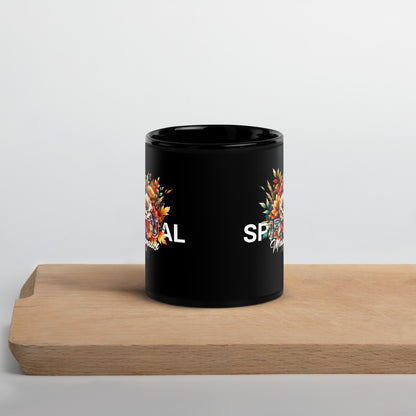 Inspirational Ceramic Mug with Black, Glossy Finish 'Spiritual Minimalist'