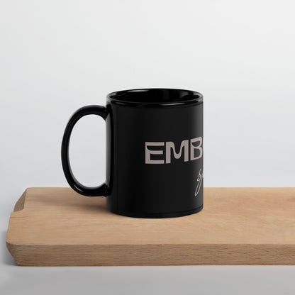 Inspirational Ceramic Mug with Black, Glossy Finish 'Embodied Spirit'