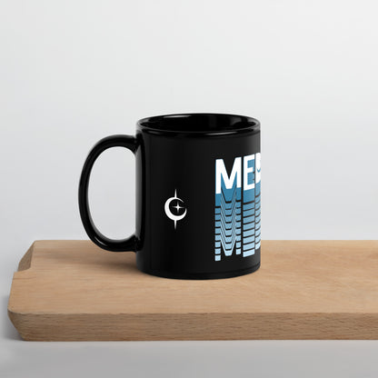 Inspirational Ceramic Mug with Black, Glossy Finish 'Meditation'