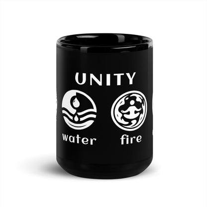 Inspirational Ceramic Mug with Black, Glossy Finish 'Unity of Elements'