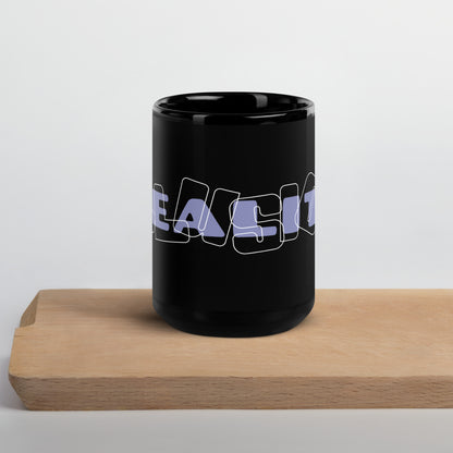 Inspirational Ceramic Mug with Black, Glossy Finish 'Reality - Illusion'