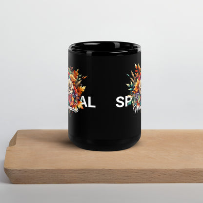 Inspirational Ceramic Mug with Black, Glossy Finish 'Spiritual Minimalist'