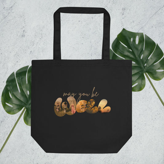 EcoTote Organic Cotton Bag - Reusable, Sustainable Shopping Tote, Eco-Friendly 'May You Be Well'