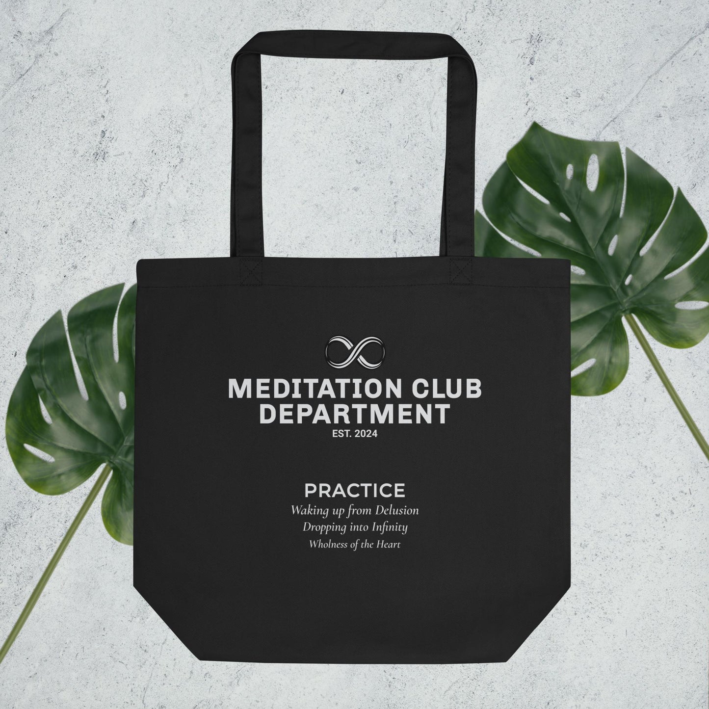 EcoTote Organic Cotton Bag Reusable, Sustainable Shopping Tote, Eco-Friendly 'Meditation Club'