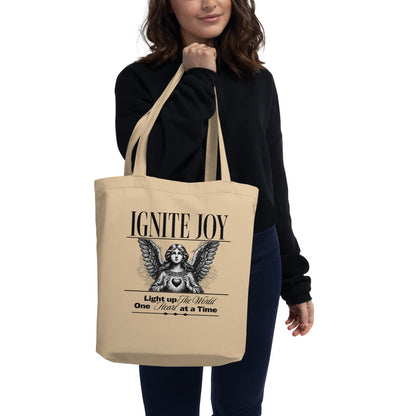 EcoTote Organic Cotton Bag - Reusable, Sustainable Shopping Tote, Eco-Friendly 'Ignite Joy'