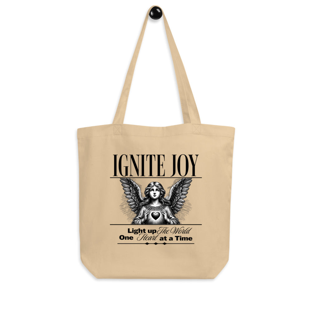 EcoTote Organic Cotton Bag - Reusable, Sustainable Shopping Tote, Eco-Friendly 'Ignite Joy'