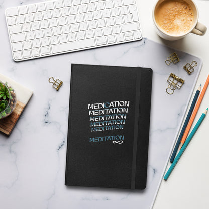 Inspirational Hardcover Notebook with Elastic Closure 'Meditation Meditation...'