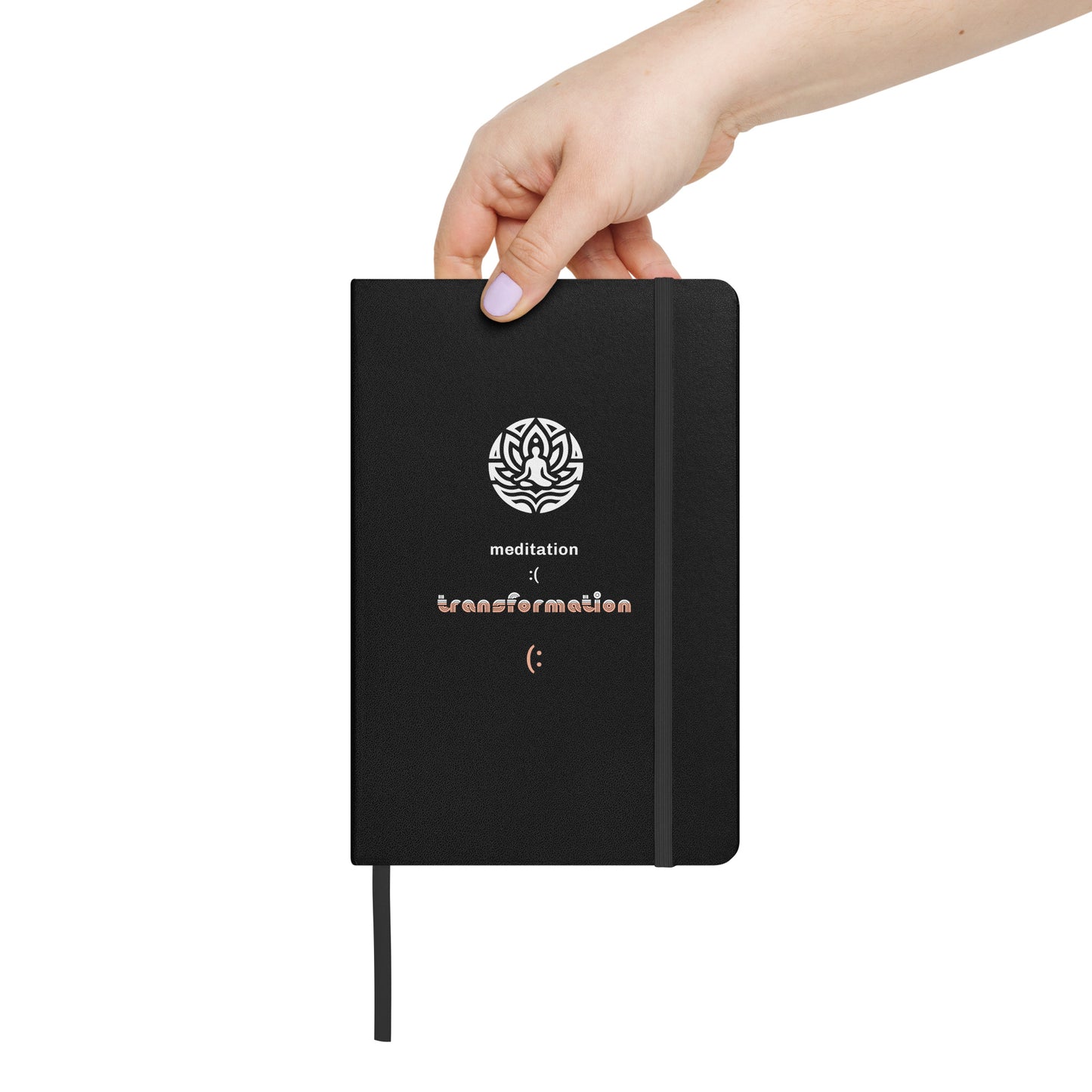 Inspirational Hardcover Notebook with Elastic Closure 'Meditation - Transformation'