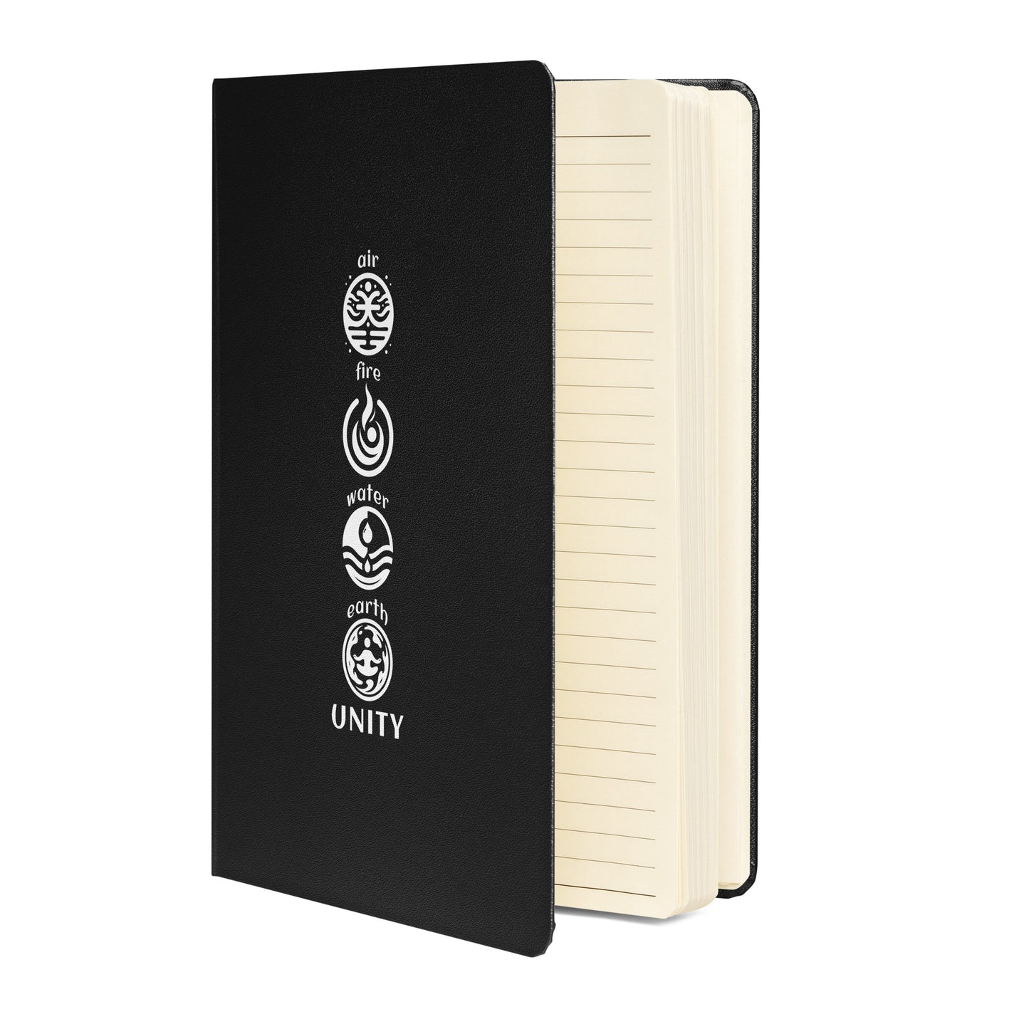 Inspirational Hardcover Notebook with Elastic Closure 'Unity of Elements'