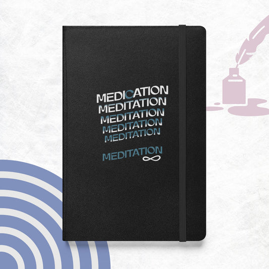 Inspirational Hardcover Notebook with Elastic Closure 'Meditation Meditation...'