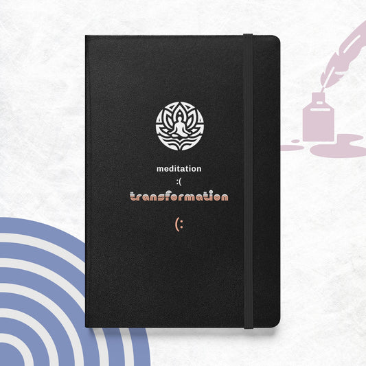 Inspirational Hardcover Notebook with Elastic Closure 'Meditation - Transformation'