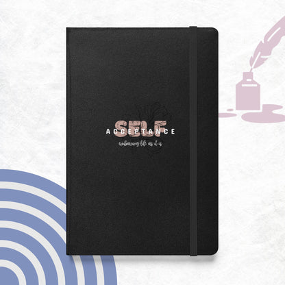 Inspirational Hardcover Notebook with Elastic Closure 'Self Acceptance'