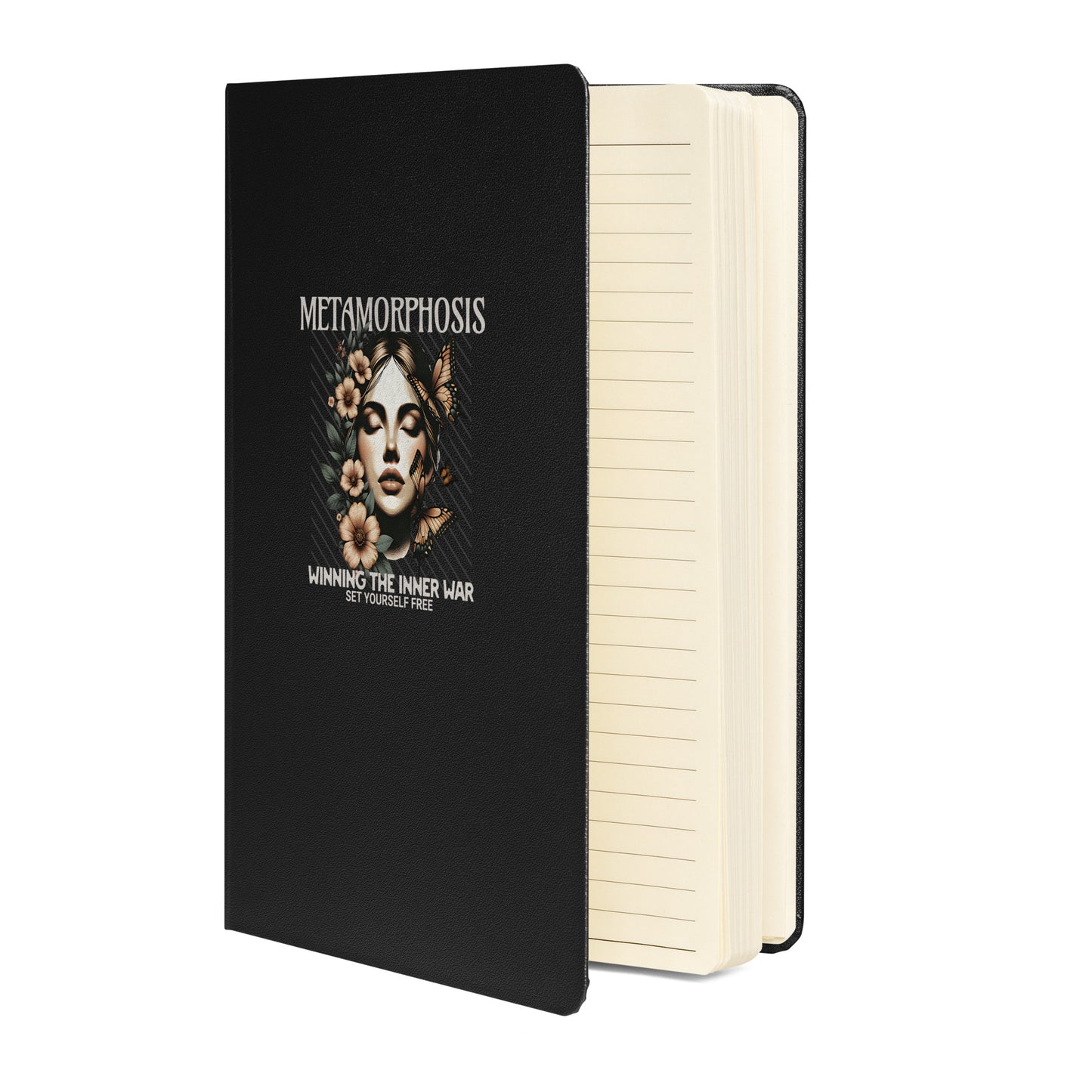 Inspirational Hardcover Notebook with Elastic Closure 'Metamorphosis'