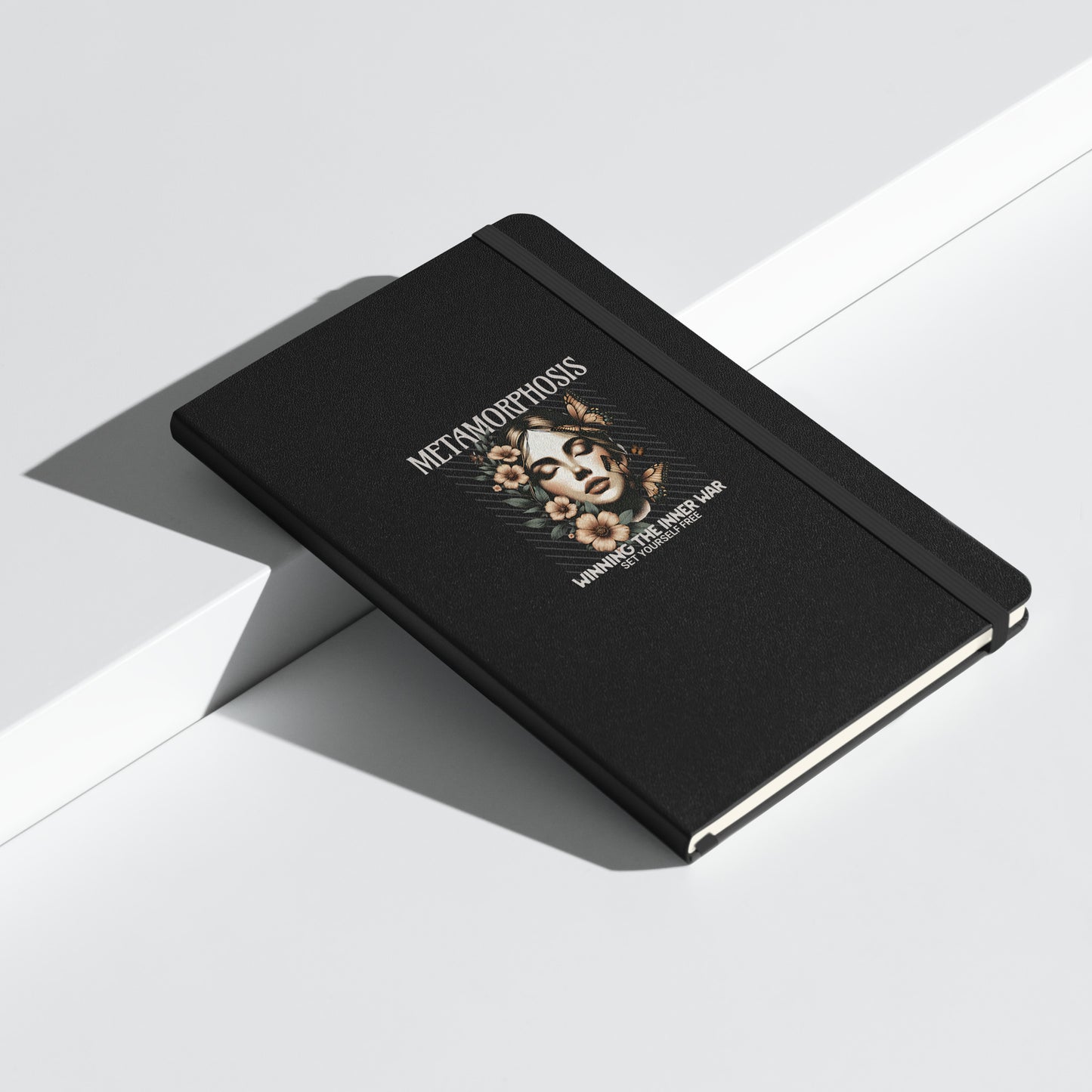 Inspirational Hardcover Notebook with Elastic Closure 'Metamorphosis'