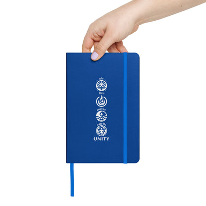 Inspirational Hardcover Notebook with Elastic Closure 'Unity of Elements'