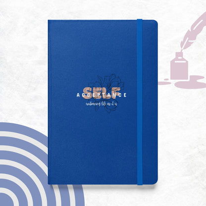 Inspirational Hardcover Notebook with Elastic Closure 'Self Acceptance'