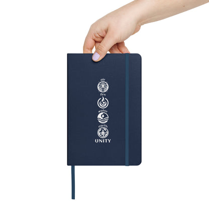 Inspirational Hardcover Notebook with Elastic Closure 'Unity of Elements'