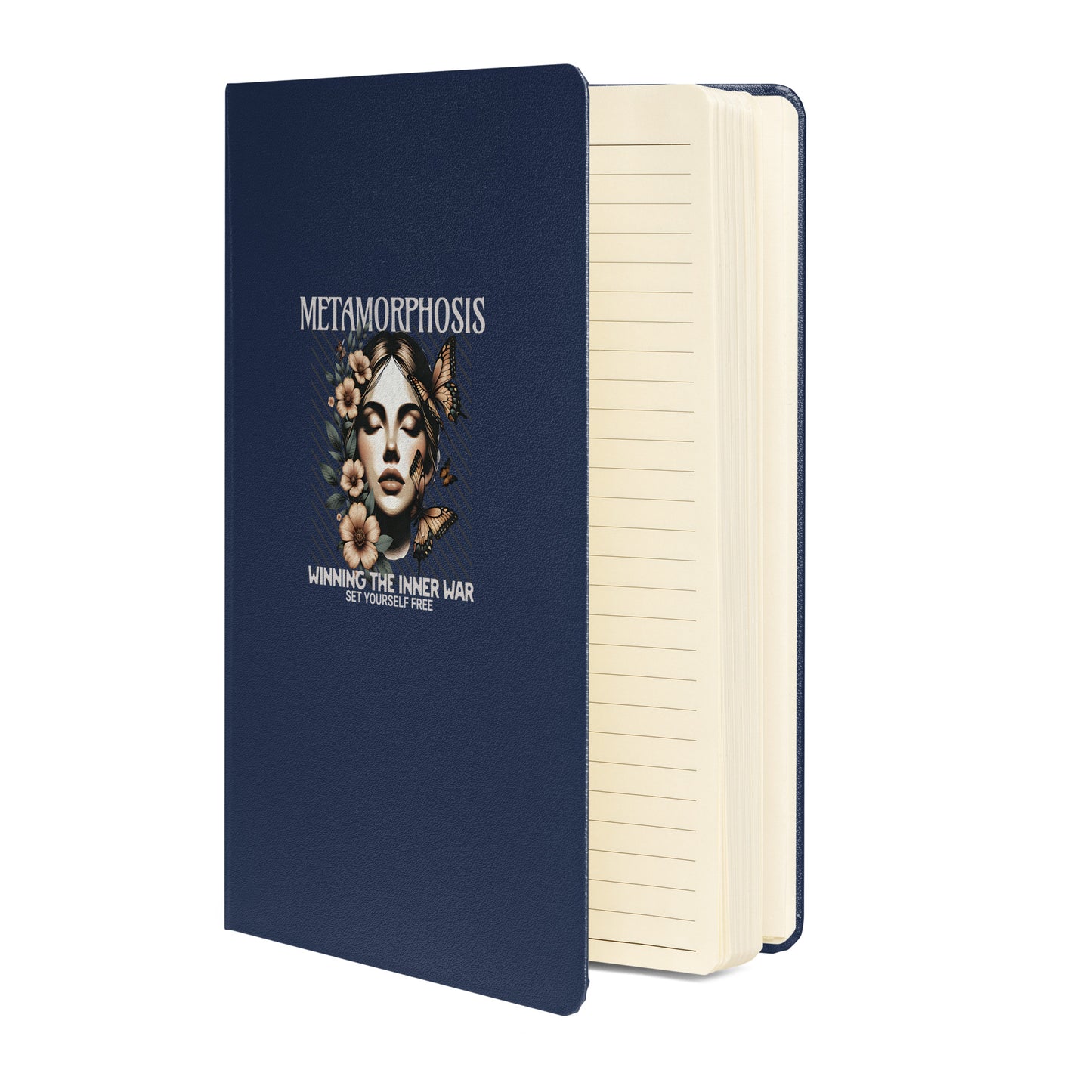 Inspirational Hardcover Notebook with Elastic Closure 'Metamorphosis'